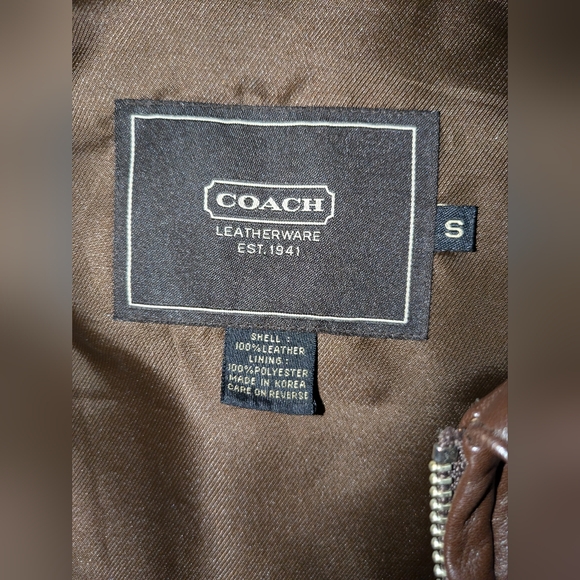 Coach Men's Brown Leather Jacket - 100% leather Size Small - Picture 2 of 10